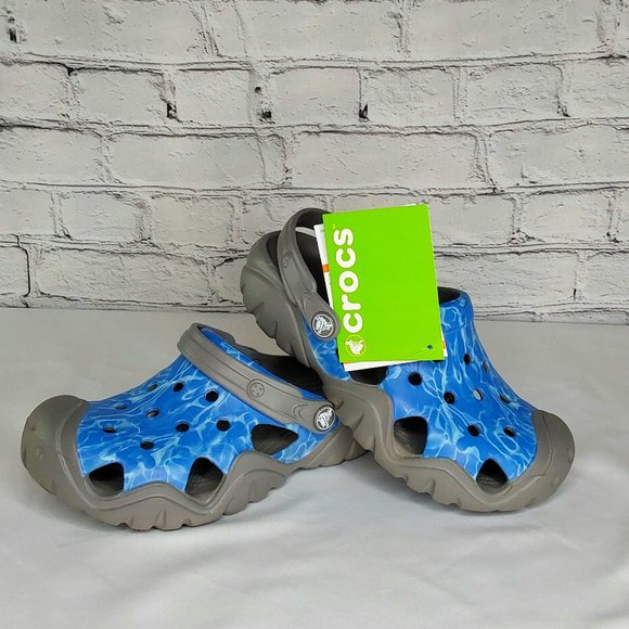 'CROCS' SWIFTWATER GRAPHIC RUGGED CLOG SLIDES - Picture 16 of 16